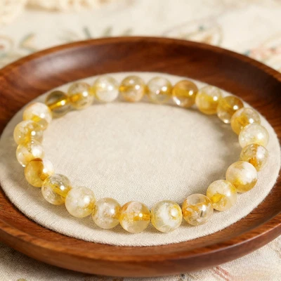 Natural Citrine 7mm Beads Stretch Bracelet Healing Wealth Health Bracelet Gift - Image 1 of 4