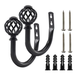 2 Pack Curtain Holdbacks,U Shaped Wall Mounted Curtain Tieback Hooks Drapery ... - Picture 1 of 8