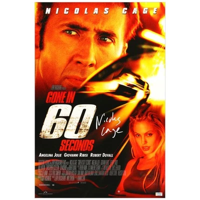 Póster de la película Nicolas Cage autografiado 2000 Lo que pasó en 60 segundos 16x24 Foto 1 de 3