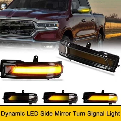 For 2019 2020 2021-2022 Dodge Ram 1500 LED Dynamic Side Mirror Turn Signal Light - Image 1 of 4