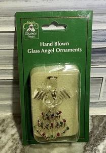 Vintage Hand Blown Spun Glass Angel Christmas Ornament New in Box - Picture 1 of 11
