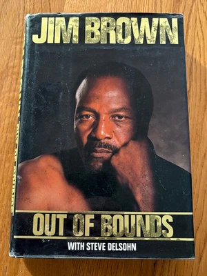 JIM BROWN AUTOGRAPHED "OUT OF BOUNDS" 1989 THE BEST FOOTBALL RUNNING BACK OF ALL - Image 1 of 4