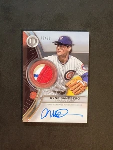 Ryne Sandberg - 2025 Topps Tribute To Threads Game Used Patch Auto /99 - Picture 1 of 2