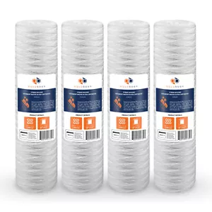 4PK of 20" Big Blue String Wound Sediment Water Filter Cartridge 5µm by Aquaboon - Picture 1 of 8