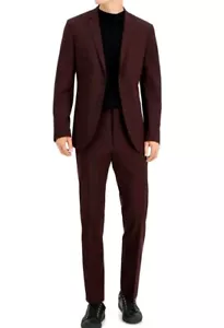 Perry Ellis Mens Dark/Red Wrinkle Resistant 2pieces Suit Size 42L W 36x34 - Picture 1 of 3