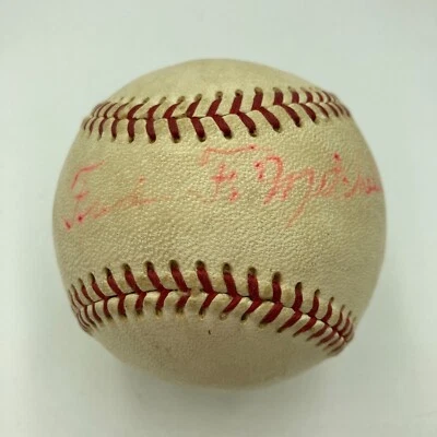 Fred Mitchell Relieved Cy Young In First Ever Red Sox Game Signed Baseball JSA - Image 1 of 4