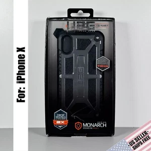 Funda UAG Monarch Series para iPhone X: Grafito | Cuero Negro | Aleación Metal - Imagen 1 de 13