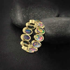 Natural Black Opal Ring, 925 Sterling silver ring, Ethiopian welo fire Opal ring - Picture 1 of 9
