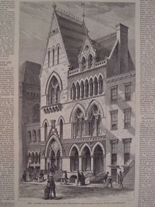 Academia de la Asociación de Arte de Brooklyn New York Harper's Weekly 1872 Original - Imagen 1 de 2