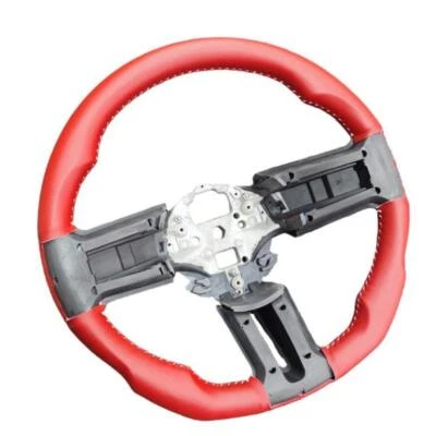 For 2010-2013 2014 Ford Mustang Leather Steering Wheel Red DR3Z-3600-EC - Image 1 of 4