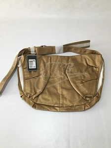 Nike Y2K Handbag Gold Shoulder Bag 2 Compartments Satchel Bag BNWT - Picture 1 of 11