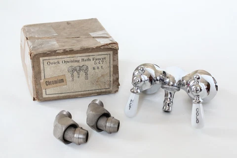 antique faucet tub filler sink | vtg mixing faucet victorian bathroom deco NOS Cover