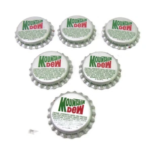 6-pcs Unused Vintage Mountain Dew Soda Pop Bottle Caps Crowns - Picture 1 of 3