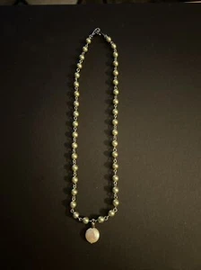 Vintage Faux Pearl Gray Necklace 17” - Picture 1 of 5