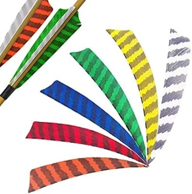 50pcs 4'' 5" Archery Arrow Feather Natural Fletching Turkey Fletches Right Wings - Image 1 of 4