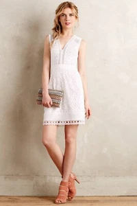 VESTIDO BLANCO DE ENCAJE ANTHROPOLOGIE BHLDN MODENA DE NANETTE LEPORE Talla 2 Precio de venta sugerido por el fabricante 448 USD. - Imagen 1 de 12