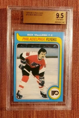 1979 O-Pee-Chee #75 Rick MacLeish Flyers Hockey Card BVG 9.5 Gem Mint Pop 1 - Image 1 of 2