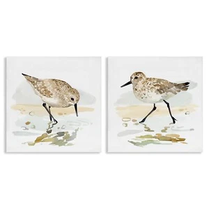 Stupell Industries Sea Birds on Shore 2 Piece Canvas Wall Art Set by Victoria... - Picture 1 of 9