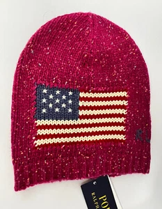 Polo Ralph Lauren Girls Lambswool Pink Flag Beanie One Size 4-6 Limited edition - Picture 1 of 5
