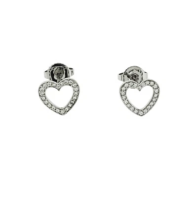 TIFFANY & Co Women's Diamond Heart Earrings In 18k White Gold - Image 1 of 4