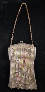 1920'S Vintage 7" Whiting & Davis Mesh Link Handbag Art Deco Flapper Girl Nice - Picture 1 of 14
