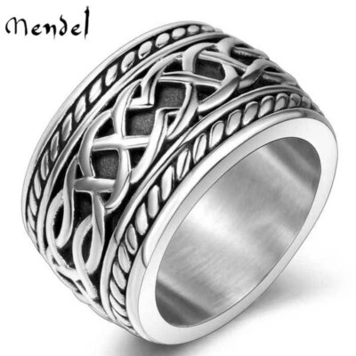 Anillo MENDEL Para Hombres Irlandés Celta Amor Infinito Nudo Banda Acero Inoxidable Talla 7-15 Foto 1 de 4