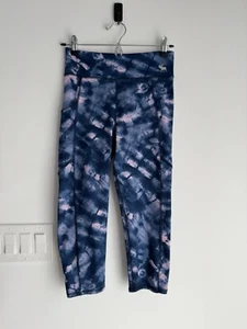 Abercrombie Girls Tie Dye Cropped Leggings Capri Size 15/16 Blue Pink Pocket - Picture 1 of 10