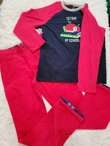 NEW Gymboree Teacher's Favorite Apple Theme bundle of 2 Size 12 - Picture 1 of 7