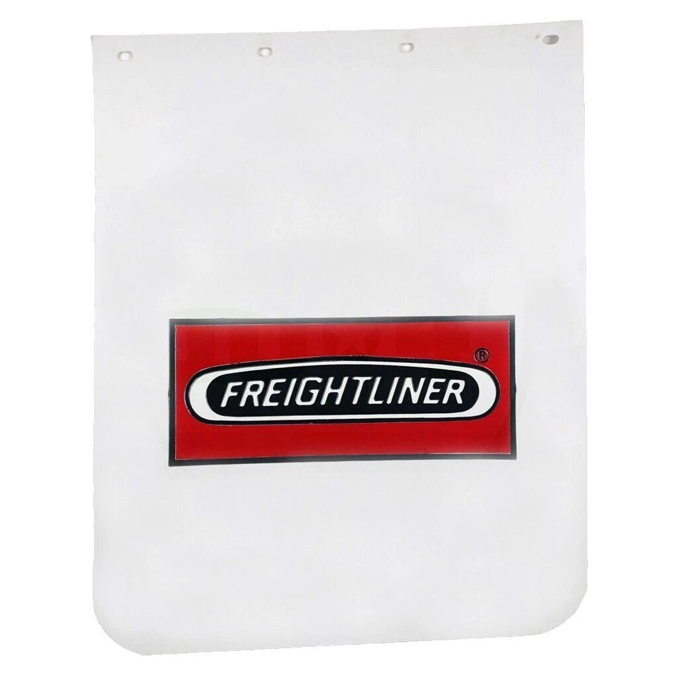 Freightliner Trucks 24" x 30" Red & White Poly Semi Truck Mud Flaps-Pair - Image 1 of 1