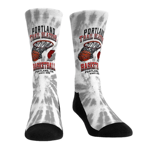 Unisex Rock Em Socks Portland Trail Blazers Vintage Hoop Crew Socks Cover