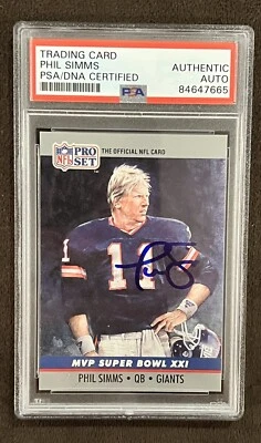 Phil Simms Signed 1990 Super Bowl Supermen  Card PSA  New York Giants  SB MVP - Image 1 of 2