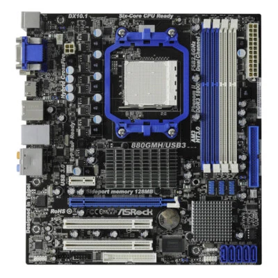 For ASROCK 880GMH/USB3 Motherboard AMD AM3/AM3+ DDR3 M-ATX Mainboard - Image 1 of 3