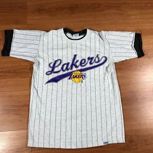 Vintage Los Angeles Lakers 80s Gray Medium T-Shirt Salem Sports Wear Made In USA - Picture 1 of 5