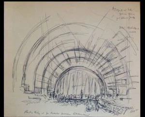 Werner Knoth Orchester Bühnenbild Original Zeichnung signiert Einzelstück Unikat - Bild 1 von 1