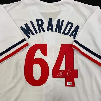 Jose Miranda Autographed White Pro-Style Jersey Minnesota Twins Beckett Signed - Image 1 of 3