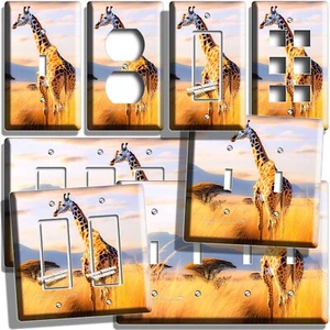 AFRICAN SAVANNA GIRAFFE LIGHT SWITCH OUTLET WALL PLATE WILD NATURE HOME HD DECOR - Picture 1 of 34