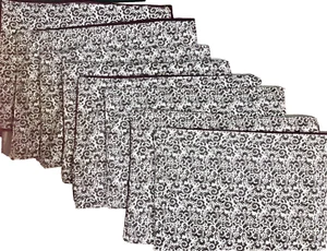 Reversible Placemats SET OF 8 Eggplant Black and White 18 x 12 - Picture 1 of 4