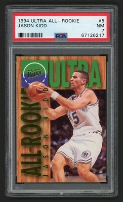 Ultra All-Rookie Jason Kidd #5 1994 Dallas Mavericks RC HOF PSA 7 casi como nuevo Foto 1 de 2
