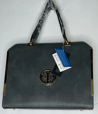 DASEIN WOMEN'S LARGE HANDBAG PURSE VEGAN LEATHER GREY - Image 1 of 4