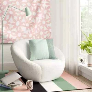 Swivel Accent Chair Faux Shearling Cream - Room Essentials NEW - Picture 1 of 2