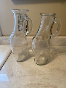 Pair male & female  Vintage Heavy Glass Urinal Medical  embossed MINT hospital