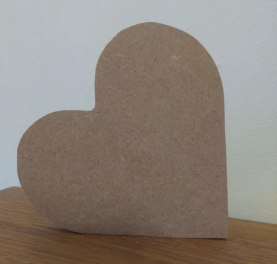 2 Wooden Heart Freestanding Crafting Shape 18mm MDF Craft Blank Decoration - Image 1 of 2
