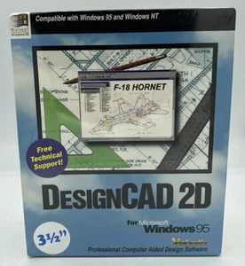 Vintage ViaGrafix DesignCAD 2D Software Windows 95 Sealed - Picture 1 of 4