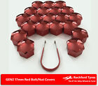Red Wheel Bolt Nut Covers GEN2 17mm For Audi RS3 [8V] 15-16