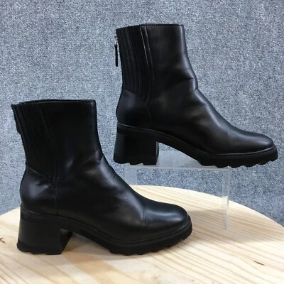 Dolce Vita Boots Womens 10 Martey H2O Waterproof Black Leather Heels Back Zip - Image 1 of 4