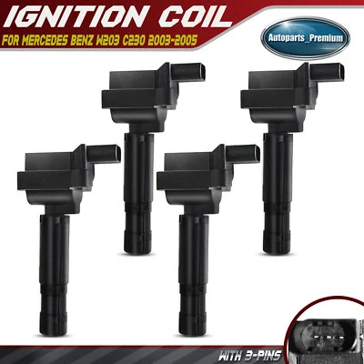 4x Bobina de encendido para Mercedes-Benz C230 2003-2005 L4 1.8L 0001502980 0001501580 Foto 1 de 4