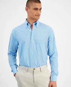 Club Room Men's Regular Fit Traveler Dress Shirt Blue Size 16 x 32/33 MSRP $60 - Picture 1 of 1