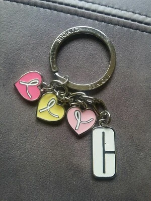 Clinique Metal Heart Breast Cancer Awareness Keychain - Image 1 of 4