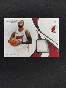 DWYANE WADE 2018-19 Immaculate Collection Game Worn Jersey patch Heat /99 MT-DWD - Picture 1 of 2