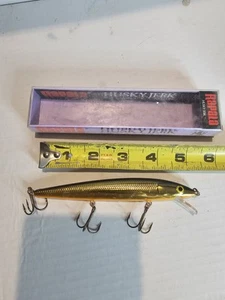 Vintage Fishing Lure Rapala Rattlin Husky Jerk HJ-14 G Gold Scale Black Back - Bild 1 von 4